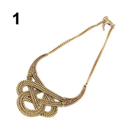 

Женское винтажное массивное ожерелье с полым узлом и узлом, ювелирные изделия золотистый