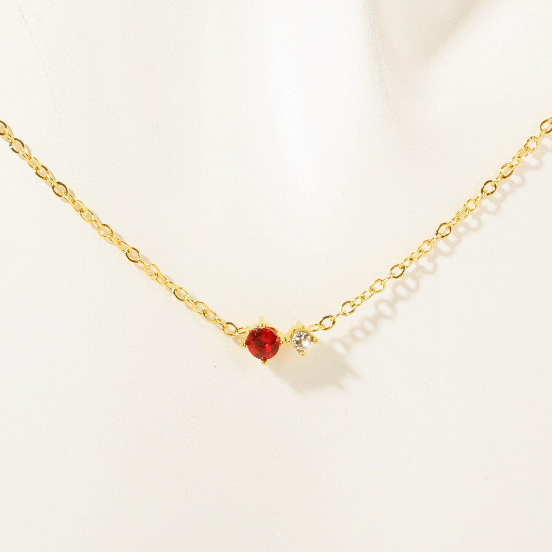 Женские ювелирные изделия Ремешки Камень-Знак Цирконий Винтажное Литературное Ожерелье Ключичная Цепочка Высокое Сохранение Цвета Ожерелье