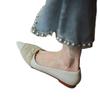 Fashion Hot Selling Spring  Pearl Beads Decorated Pointed Toe Shallow Mouth Breathable Casual Women's Shoes 2025 New Elegant Flat Shoes