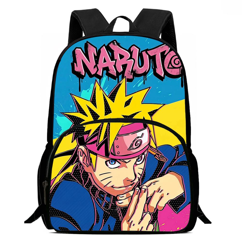 NARUTO Anime Kids Mochila Backpack,With Adjustable Shoulder Strap & Front Pocket,Lightweight & Durable,for Boys & Girls Age 5-10