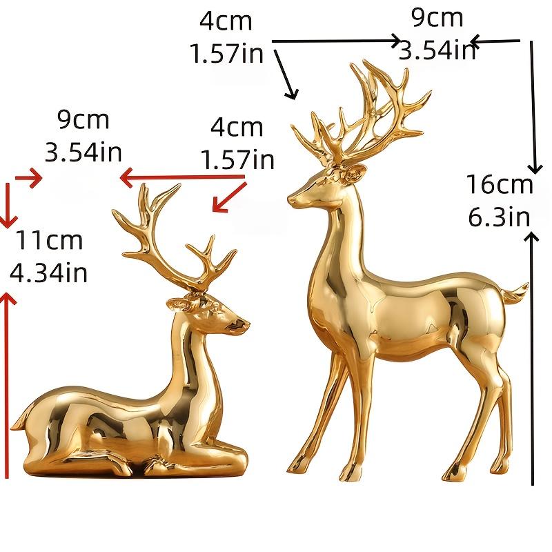 Nordic Christmas Deer Electroplating Resin Double Deer Set Home Office Desktop Decoration High Quality Resin Home Decoration
