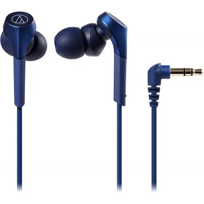 Audio Technica Ath Cks550x Bl Solid Bass Canal Earphones Wired Heavy Bass Hi Res Sound Source compatiBle Blue Blue No Remote Control