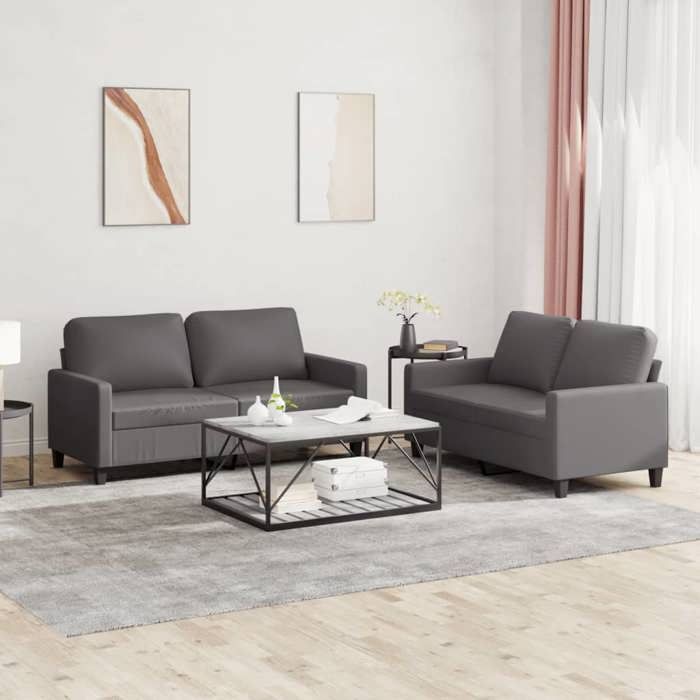 VidaXL Sofa Set with 2 Pcs Cushions, Sofas with Armrests and Backrest, Furniture Set, Living Room Furniture, 3201410