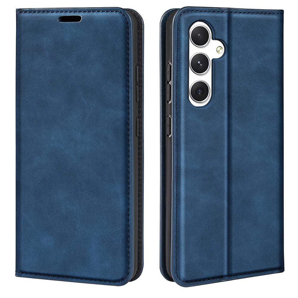 

For Samsung Galaxy S24 Case Flip Wallet Skin-touch Phone Cover Blue