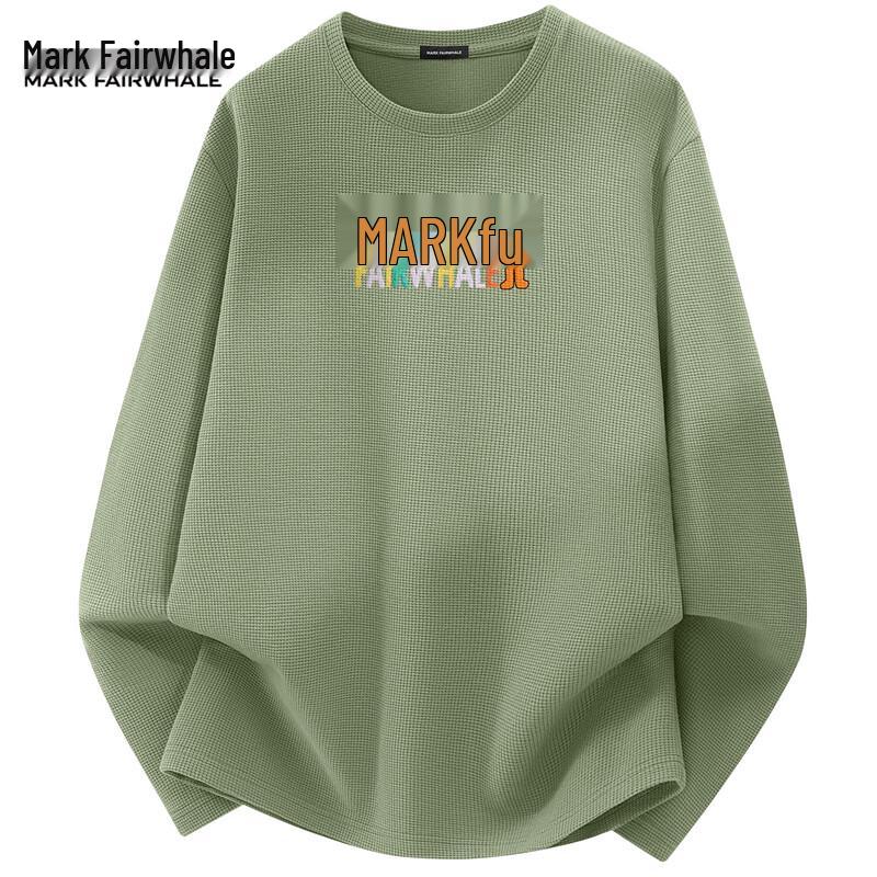 Mark Fairwhale Unisex Heavyweight Waffle Knit Long Sleeve Round Neck T-Shirt