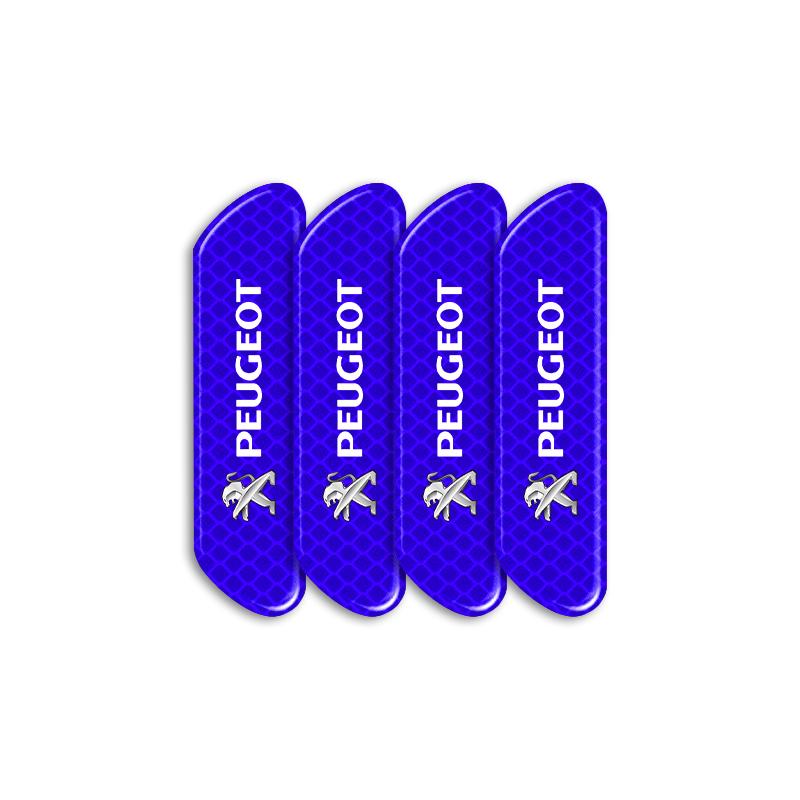 Для Peugeot 206 208 306 307 308 407 408 508 2008 3008 407 508 2008 5008 307 308 3008 206 207 208 4 ШТ./комплект Автомобильные светоотражающие наклейки-полоски безопасности синий