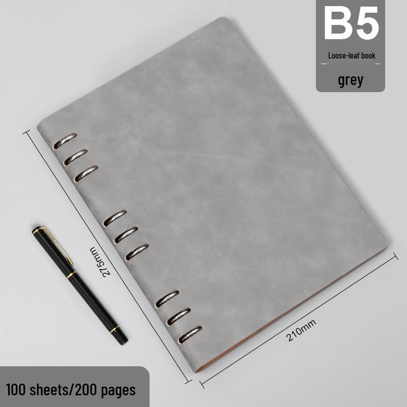 A5/B5 Loose-leaf Notepad: Business Meeting Notebook with Detachable Pages and Custom Logo Printing