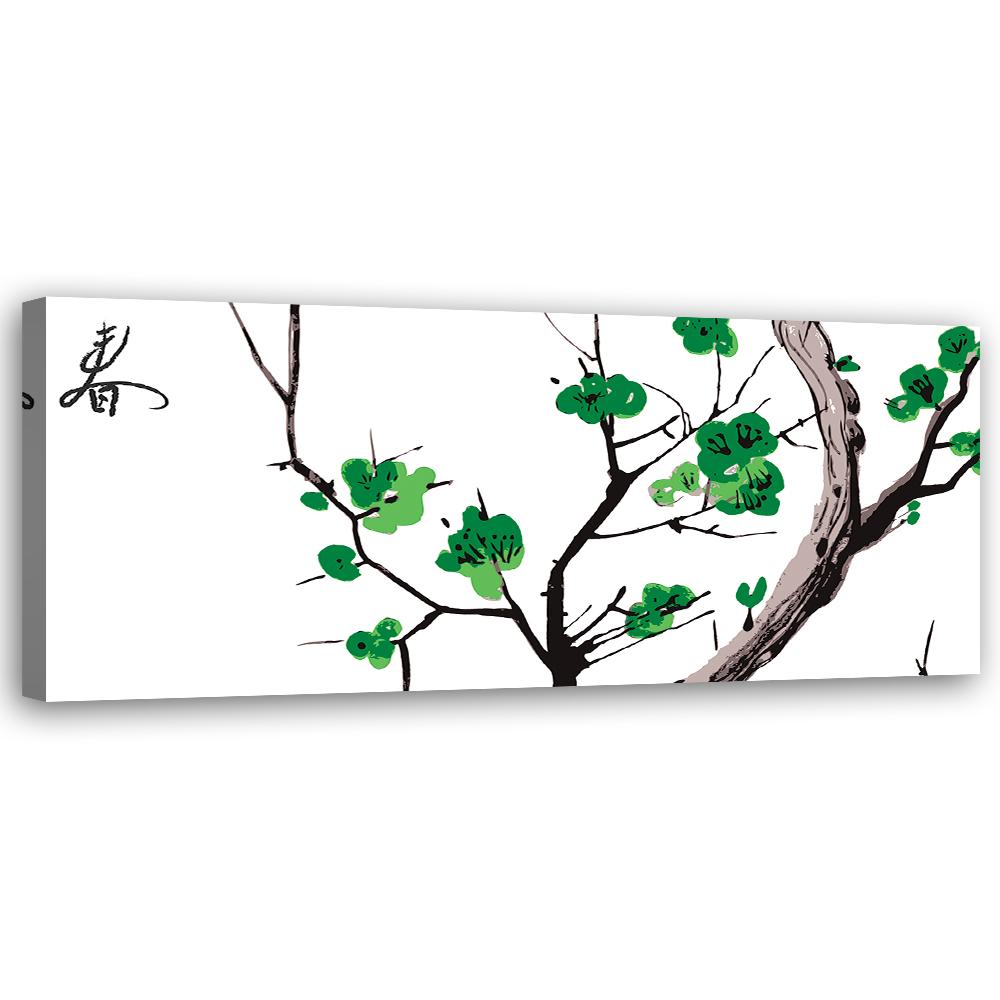 Canvas Print, Green Twig Cherry Tree