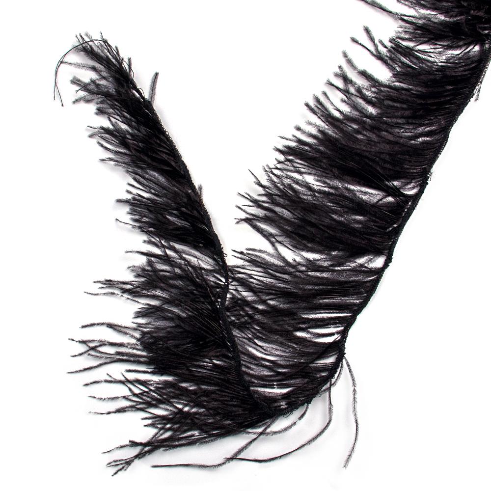 Feather1 Meter  White Ostrich Feathers Trim Fringe 8-22cm Natural Ostrich Feather Ribbon for Wedding Party Clothing Decoration Plumes