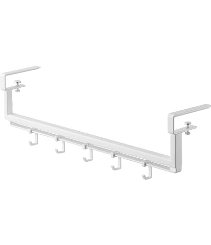 Yamazaki Tower Extendable Under-Shelf Storage Hanger, White, W46.5~80cm X D10cm X H11cm, for Over-the-Washer Storage, Hanging Laundry Storage, Product