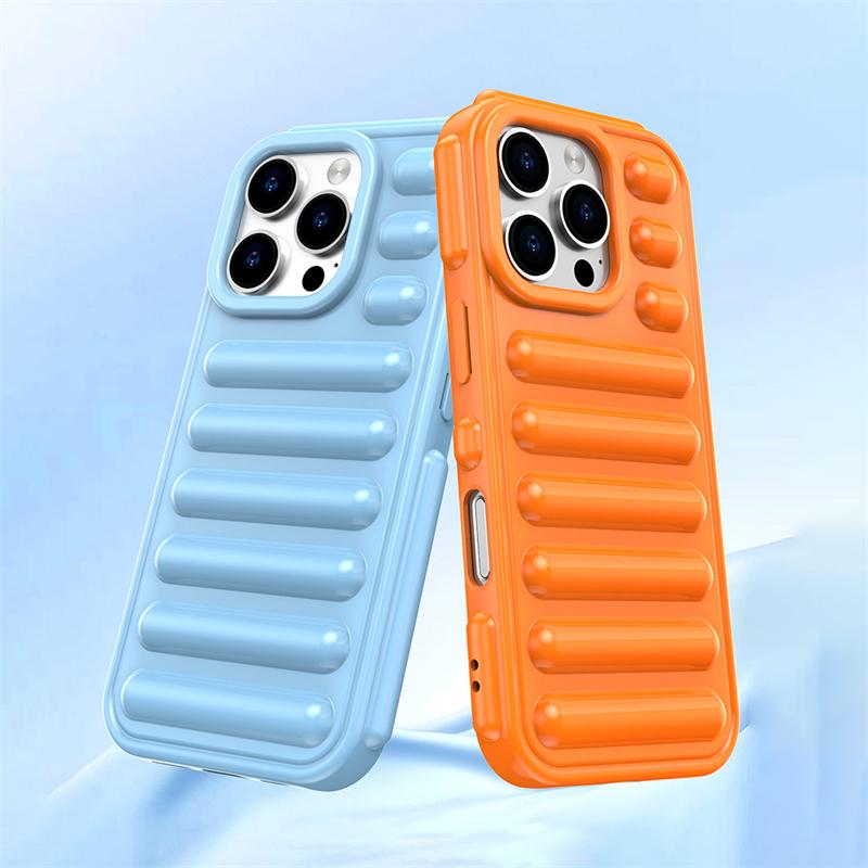 Air Cushion Capsule Armor Phone Case For iPhone 16E 16 15 14 Plus 11 12 13 Pro Max X XS XR Solid Color Soft TPU Shockproof Cover