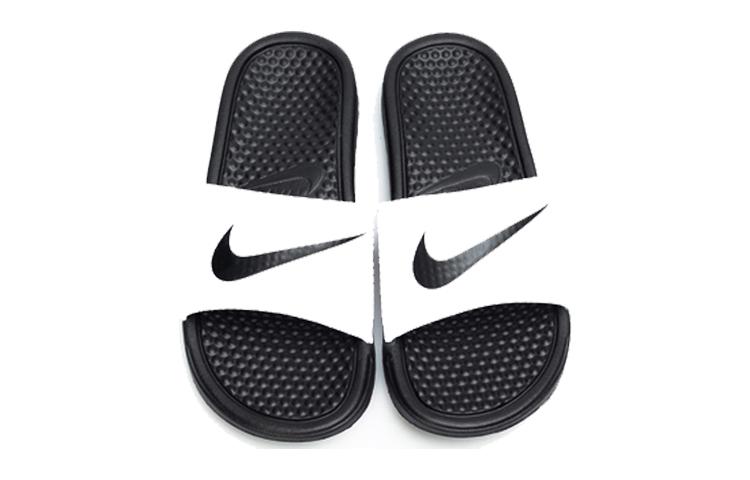 Nike Klapki Benassi Swoosh 'Black White' Women's 312432-102