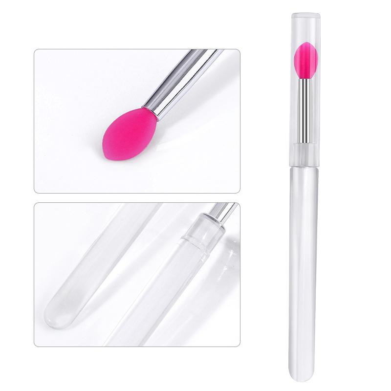 

1 шт., многофункциональная силиконовая кисть для нанесения маникюрного инструмента, многоразовая кисть для губ, силиконовый аппликатор для дизайна ногтей, палочки розы красного