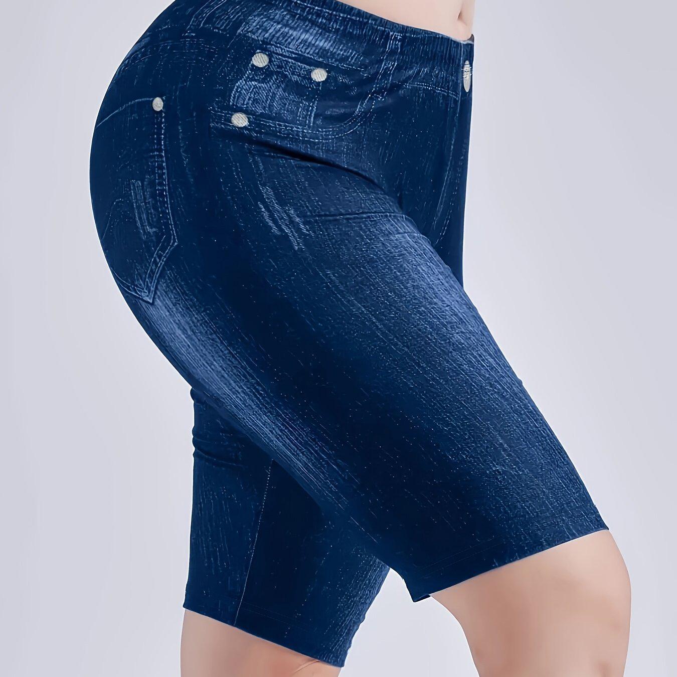M 91092 Stretch Denim Leggings XXL синий