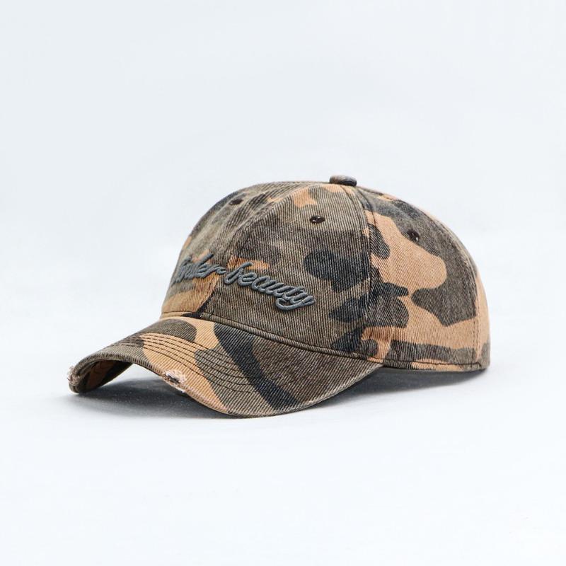 New camouflage embroidered baseball cap female street trendy brand soft top sun hat male autumn cap showing small face