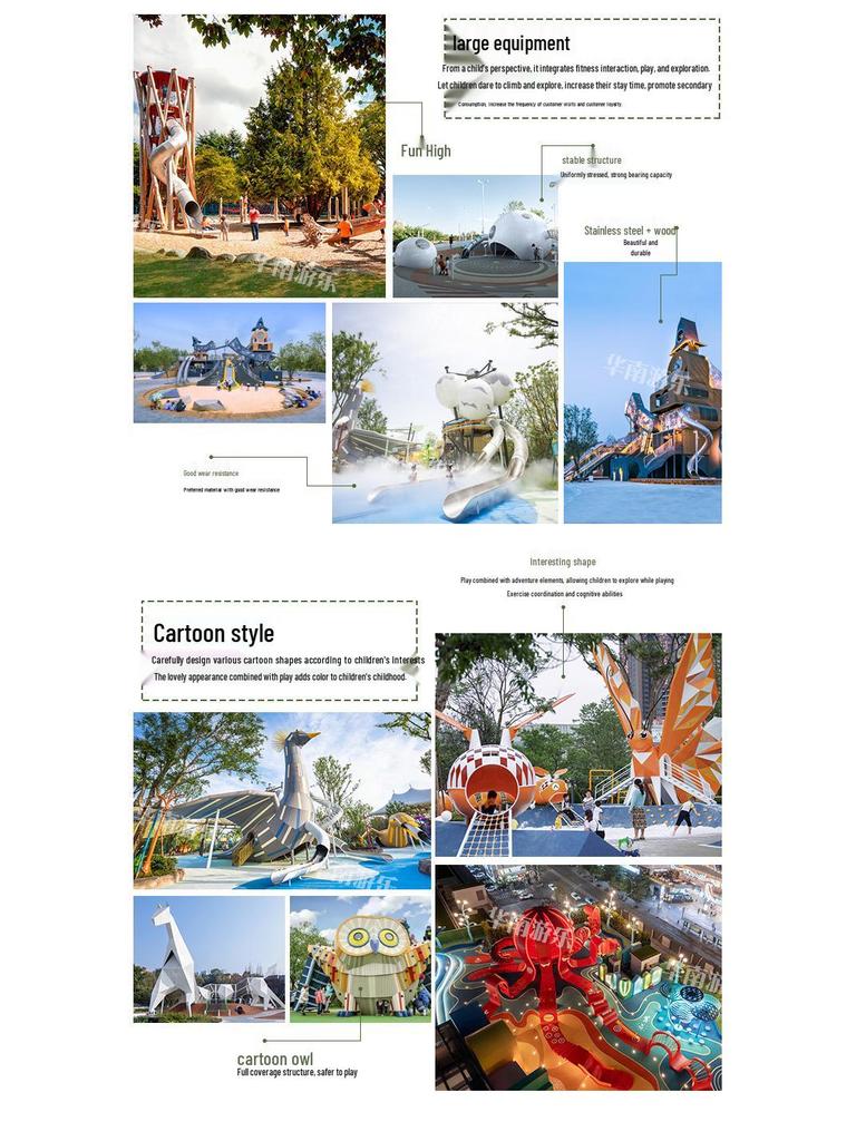 Outdoor Stainless Steel Kids' Slide and Play Equipment for Parks