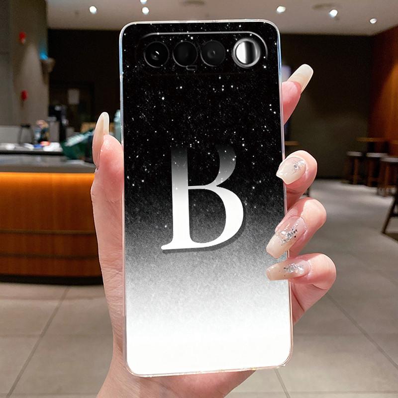 

Anti-scratch Case For Realme 16 5G Jelly Clear TPU Soft Casing Lucky Letter Black and Pink Shiny Starry Sky Couple Shell Realme 16 5G