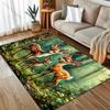 1PC Forest and Deer Print Carpet for Living Room Bedroom Bedside Sofa Floor Mat Modern Home Decor Aisle Corridor Area Rug