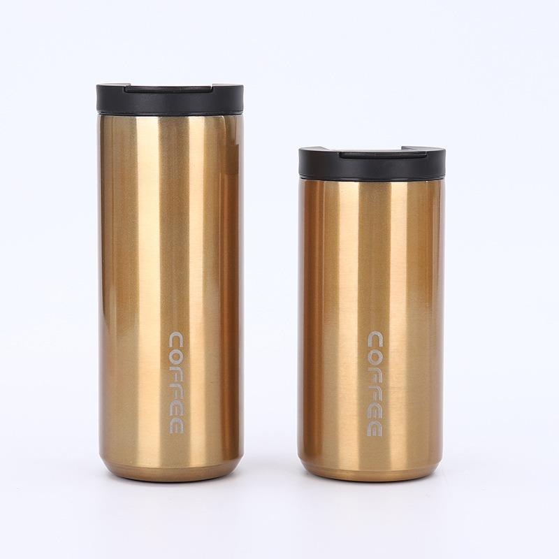 400/500ML Travel Stainless Steel Coffee Cup Thermal Mug Leak-Proof Thermos Bottle Tea Coffee Mug Vacuum Flask Insulated Cups 400ml золотой