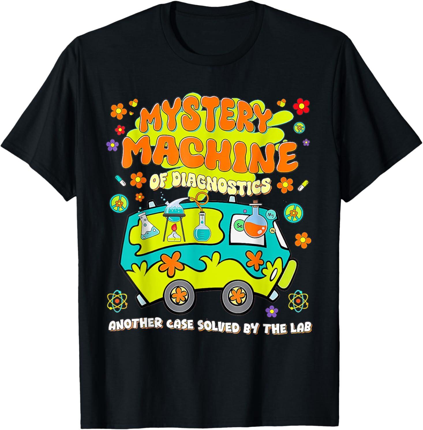 Med Lab Tech Lab Week 2025 Mystery Machine of Diagnostics T-Shirt M