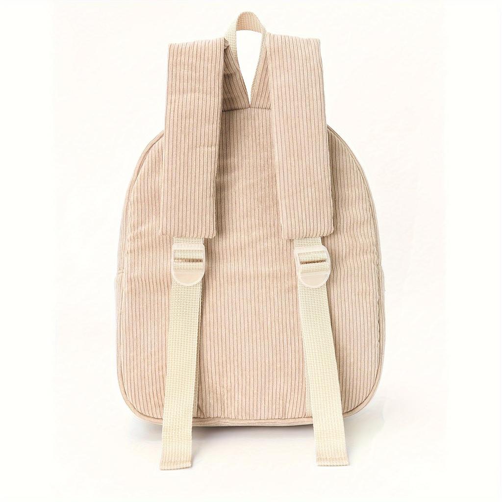 Cute Bear Corduroy Backpack For Elementary School Students Fashionable Casual Backpack Cartoon Plush Bag