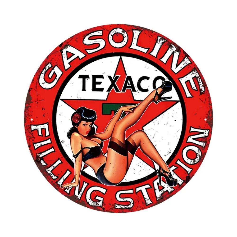 "King of the Road" Motorcycle Retro Round Metal Garage Sign 20x20cm