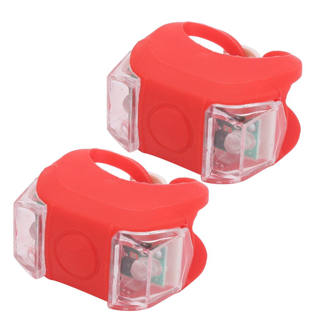 2pcs LED Bicycle Light Front Tail Safety Warning Colorful Lamp 3 Lighting Modes Waterproof Cycling EquipmentRed