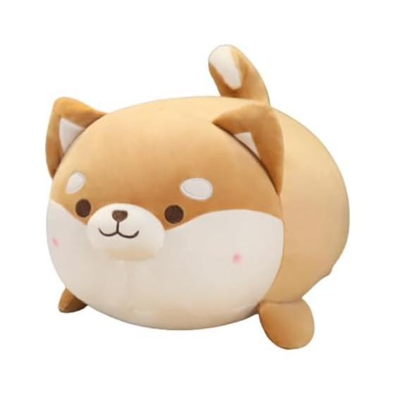 ORIJIRI Shiba Inu Plush Hugging Pillow Chewy Cushion Cute Dog Round Dog Fluffy 35CM