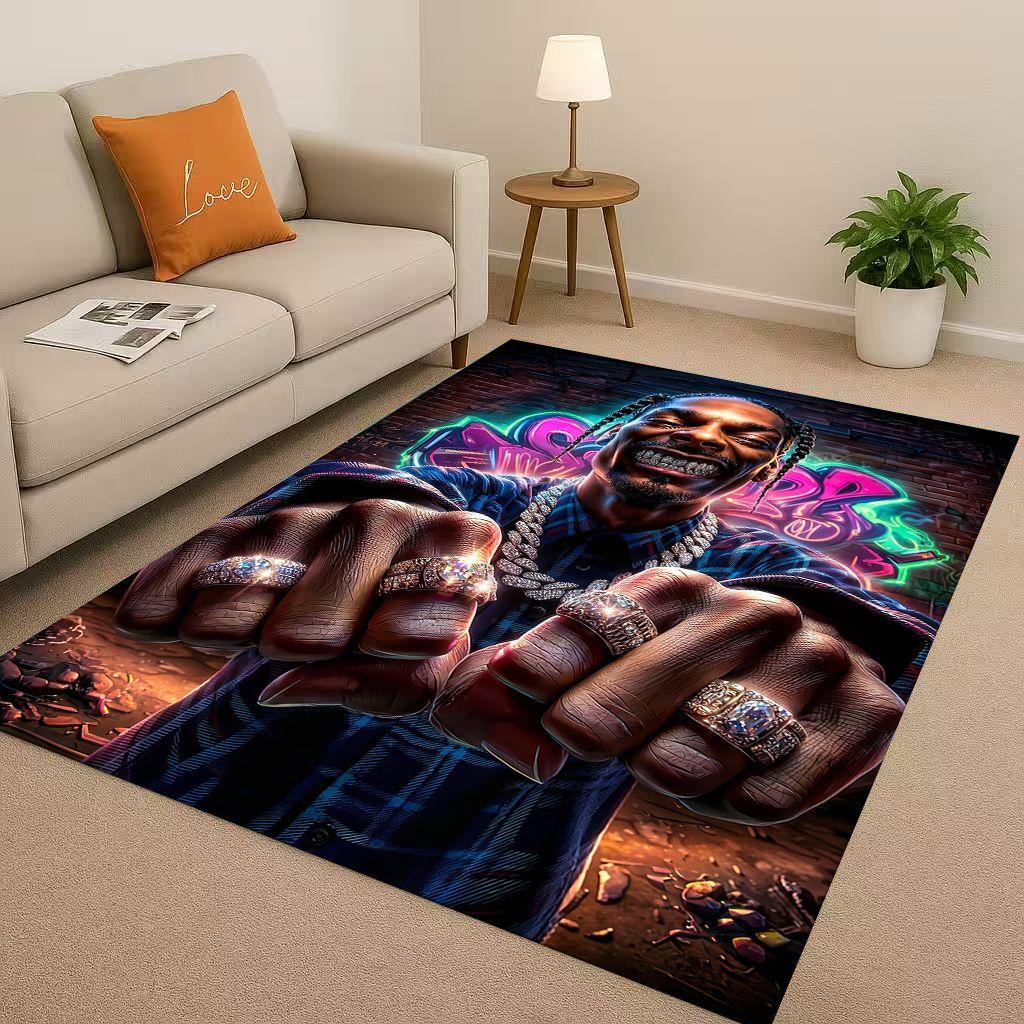 27 Style Top Hip Hop Rapper Star Cartoon Art Living Room Non-Slip Area Rug Carpet for Bedroom Playroom Sofa,Home Decor Doormat