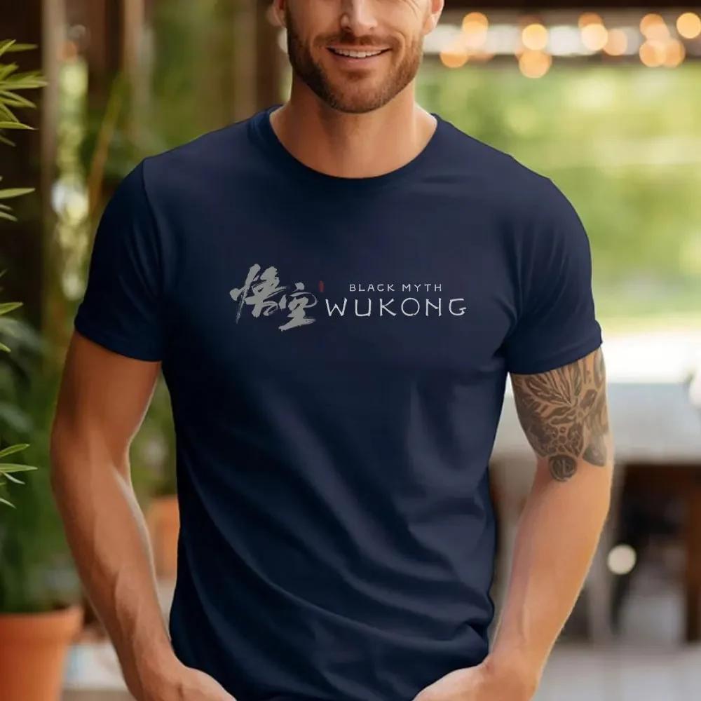 Black Myth Wukong Sun Wukong T-shirt Monkey King Gamer Print Tops Gift for Him Video Game Men Clothing Cotton Tee Graphic Shirts