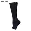 Open-Toe Compression Socks: Women's Zippered Venous Calf Support for Sports