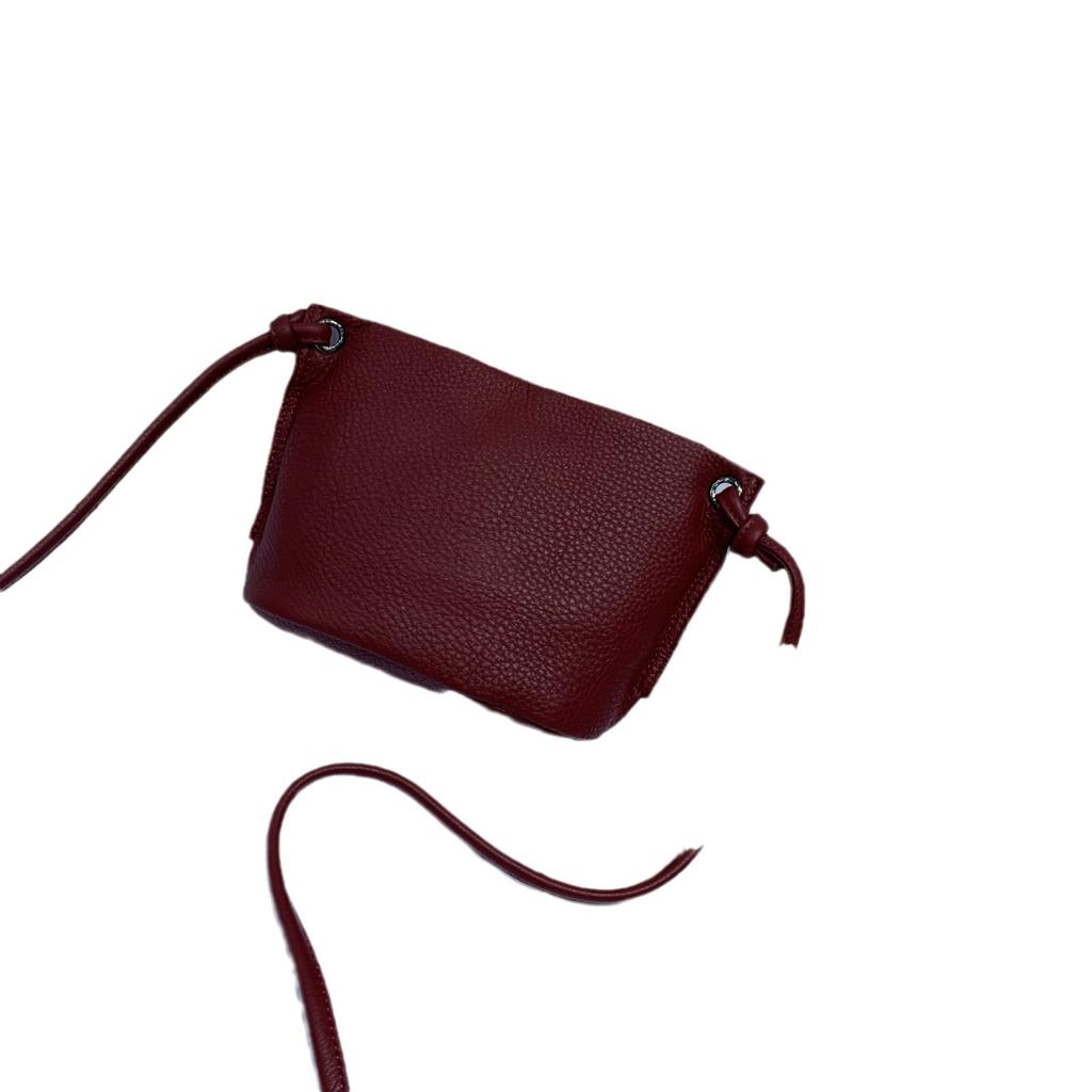 Cowhide Niche Design Women's High-end Shoulder Messenger Bag Fashionable and Simple Versatile Bucket Bag