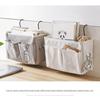 Bedside Hanging Organizer Multiple Pockets Durable Cotton Linen Large Capacity for Hospital Patient Bed Storage