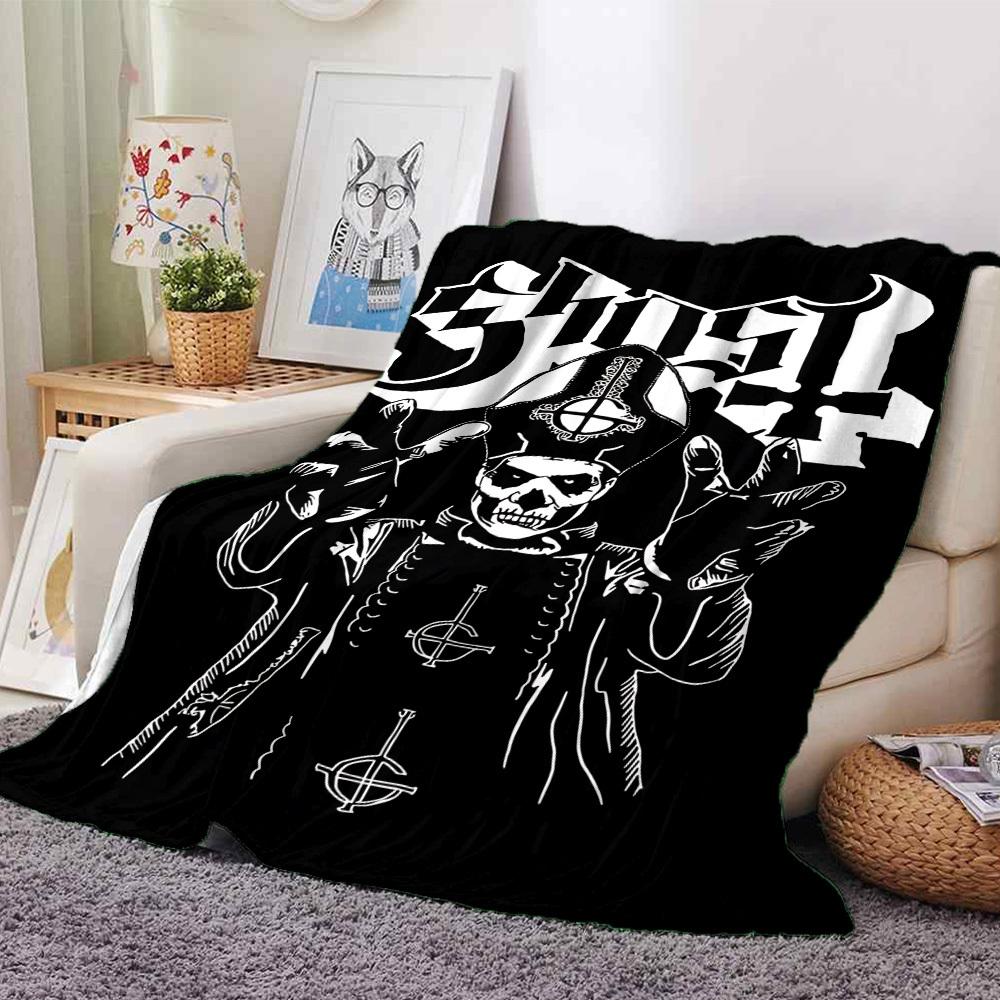 

1pc Ghost Band Throw Blanket Soft Flannel, Cozy All Season Polyester Perfect for Home, Office 80cmx120cm