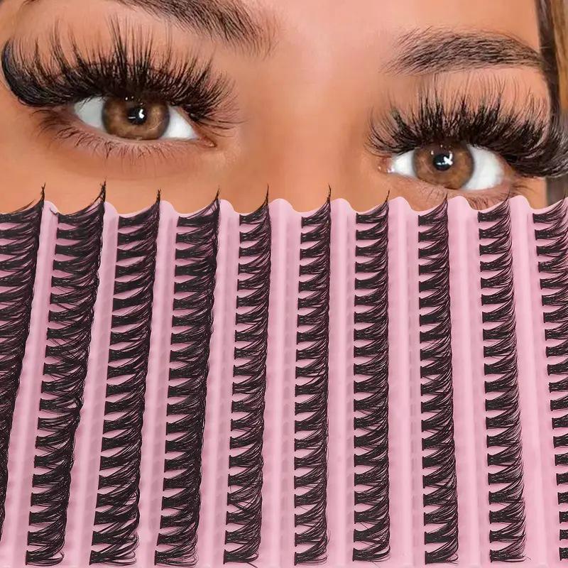 Popular Large Capacity 10-Row Self-Grafted Cluster Lashes: Dense, Fluffy, Segmented False Eyelashes from the European & American Series