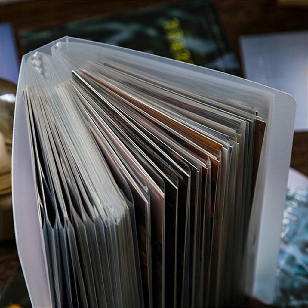 Clear Pocket Document Organizer - 40-Page File Folder For Trading Cards, Photos & Important Papers