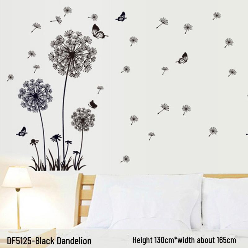 

Самоклеящиеся обои с рисунком одуванчика для гостиной и спальни — закройте некрасивые стены теплыми декоративными наклейками. DF5125-Dandelion чёрный