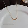 18K Gold Titanium Rhombus Clavicle Chain Necklace - Women’s Trendy Geometric Choker Pendant