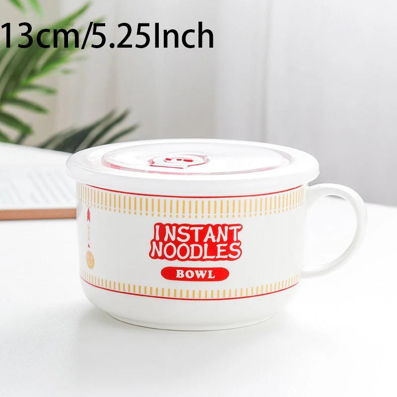 Miska rychlého občerstvení Ramen Keramika Korejská mísa na instantní nudle s víkem Ovocný salát Miska na rýžovou polévku Domácí nádobí Kuchyňské doplňky
