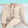 Casual Lounge Sleepwear Set For Women With Polyester Fabric For Home And Travel Comfort