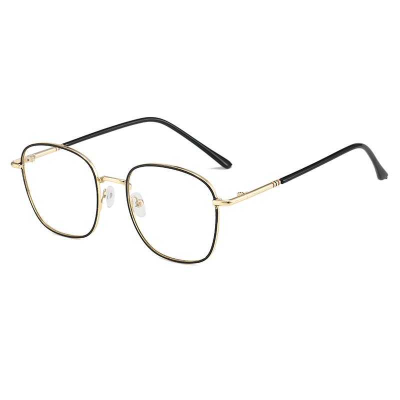Exquisite Clear Black Frame Women Men Metal Square Minimalist Eyewear Travel Shopping Female Male Blue Light Blocking Glasses