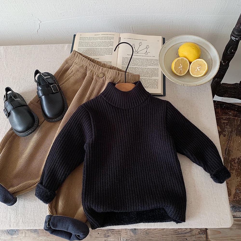 

Дитячий в язаний светр Kino з флісовою підкладкою, з високою горловиною, в корейському стилі 100 cm