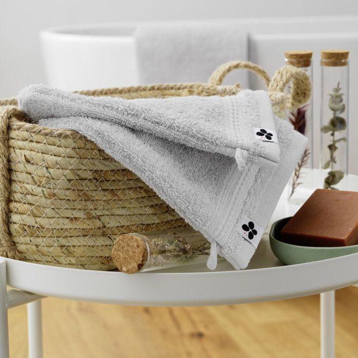 Lot de 2 gants de toilette "Garance" 15 x 21 cm / 100% Coton Bio / 600 gr/m² l'Effet Papillon - Garance Nuage - Lot de 2 Gants de to