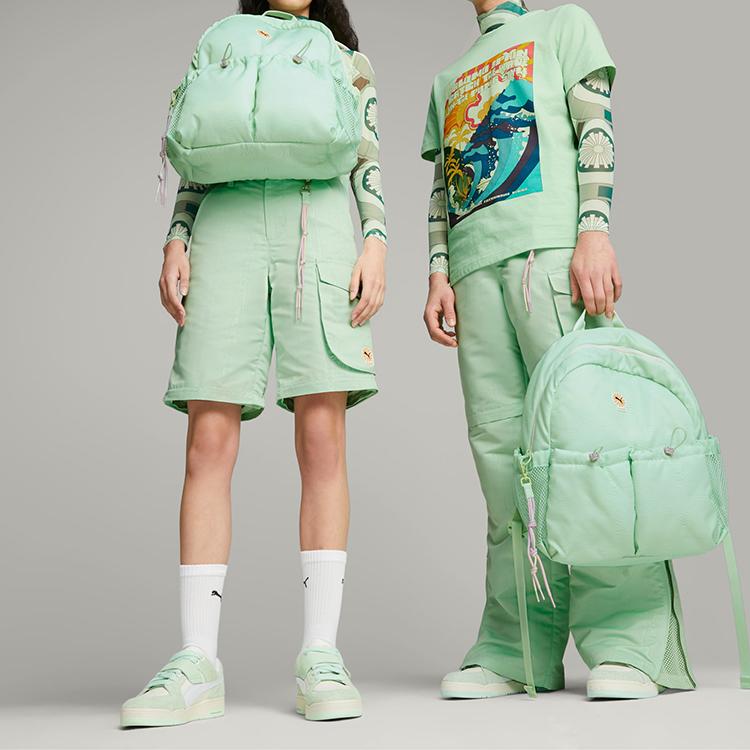 New PUMA PALOMO Collaboration Polyester Backpack Unisex Green 079632-01
