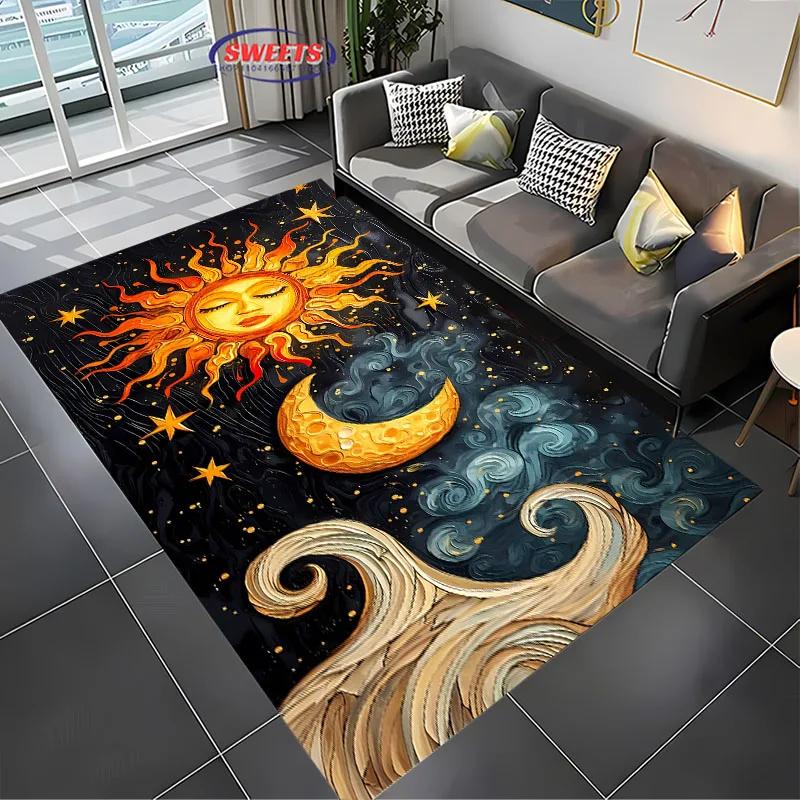 New To Moon and Sun Carpet, Anti-slip Sound Insulation, Add Soft and Comfortable,Living Room Bedroom Office Area Can Be Used Mat
