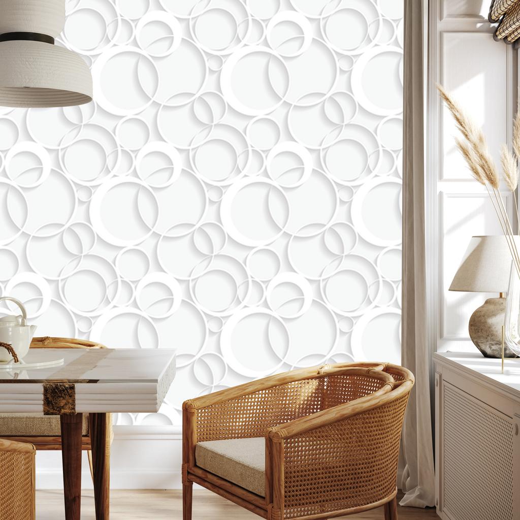Geometric and bright circles wallpaper for living room and bedroom 50x1000