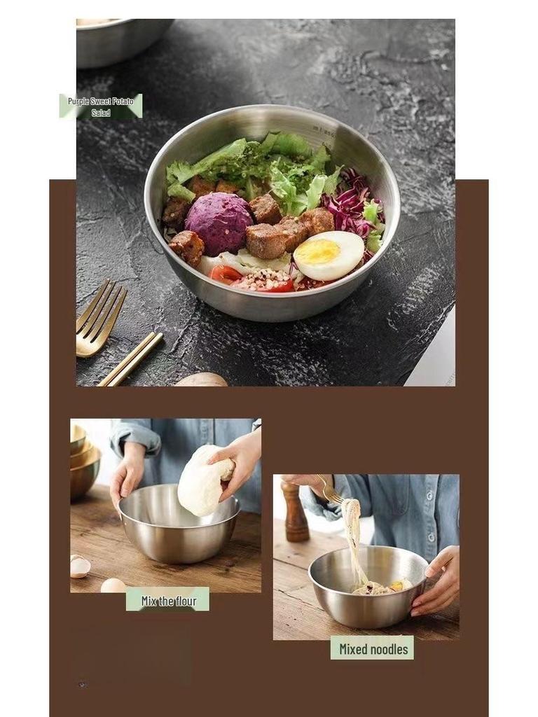 316 Stainless Steel Kitchen Colander Set - 2-Piece for Washing Vegetables, Fine Mesh Strainer for Draining, Rinsing, and Filtering Rice.