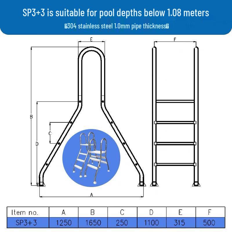 Swimming Pool Double-Sided Ladder