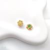 Dull Gold Cat's Eye Stone Spacer Beads with Imitation Jasper for DIY Bracelets and Necklaces