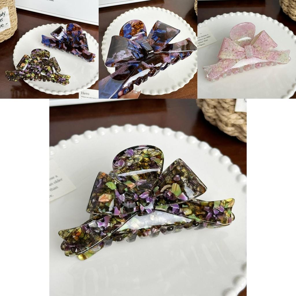 Large Bowknot Acetate Hair Claw Clip Stylish Versatile Shark Clip For Elegant Updos